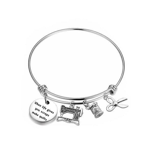 bobauna - Pulsera Acolchada con Texto en inglés When Life