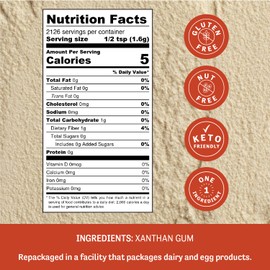 Judee's Gluten Free Xanthan Gum Powder - Bulk Xanthan Gum for Baking - Soup & Sauce Thickener - Gluten Free Baking - 120 Ounce, Pack of 1