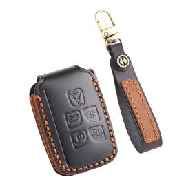 TECART Car Key Top Key Case for L-and Rover R-Ange Rover Evoque Velar SportDiscovery 4 Freelander, Key Shell Fits Jaguar XF XJ XE XJL Key Fob 5 Buttons, black