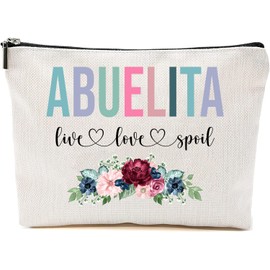AcevedoDesign Abuelita Live Love Spoil Makeup Bag, Grandma Mother's Day Gifts From Grandchildren, Travel Bag, Abuelita Gift Idea Birthday, Abuelita Travel Bag, New Abuelita Gift