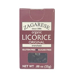 Zagarese 100% Organic Licorice, Original Extra, Dark Brown, Black, (TICO), 0.88-Ounce (Pack of 6),