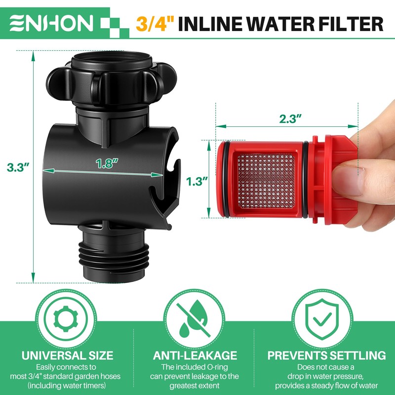 Enhon 4 Pack Inline Water Filter for Garden Hoses, Garden