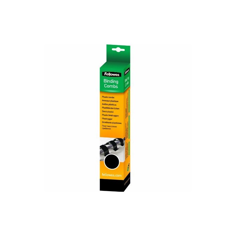 Fellowes 6mm A4 Plastic Binding Combs - Black (Pack of