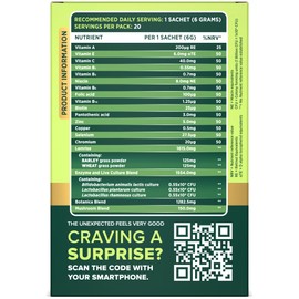 Wellgard Lemrise Super Greens Powder - 30+ Superfoods, 15 Vitamins & Minerals, Live Cultures & Mushrooms, Spirulina, Barley Grass & Lion's Mane, Vegan Daily Greens Drink, Lime & Mint, 20 Sachets
