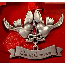 Gloria Duchin Our 1st Christmas - Two Doves - Gloria Duchin Ornament