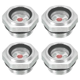 PATIKIL Air Compressor Oil Sight Glass, 4 Pack G 1/2" Male Thread Aluminum Alloy Oil Liquid Level Gauge Air Compressor Parts with O-Ring