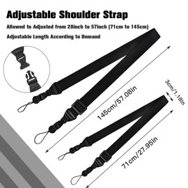 FOCCTS Correa de hombro ajustable para cámaras, correas universales ajustables para el cuello, correa de cámara de diseño de pico portátil, correa de hombro multifuncional para portafolios, computadora, equipaje portátil, Negro -, Large