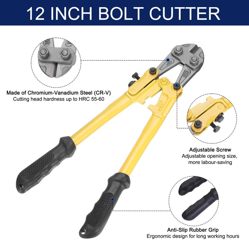 sourcing map Heavy Duty Bolt Cutter 12" Mini Lock Cutter
