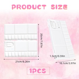 Paint Palette with Lid,Watercolour Paint Palette Tray with Thumb Hole,Portable Plastic Watercolour Paint Mixing Palette,Foldable Paint Pallet for Students Kids Painting Teaching (White)