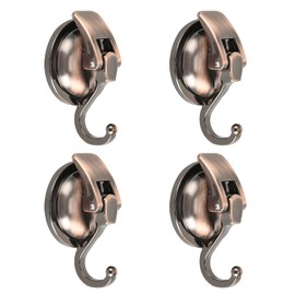 Khdrvok Wreath Cup Hook,Bronze -Plated Plished Super Suction for Shower,Glass Window,Kitchen&Bathroom&Restroom Organization，4Pack