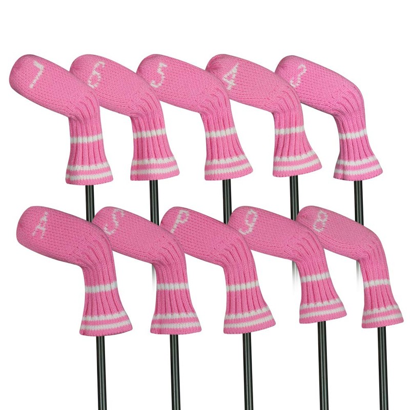 10 Pcs Pink Golf Iron Covers Cuteness Knitted Socks Shape