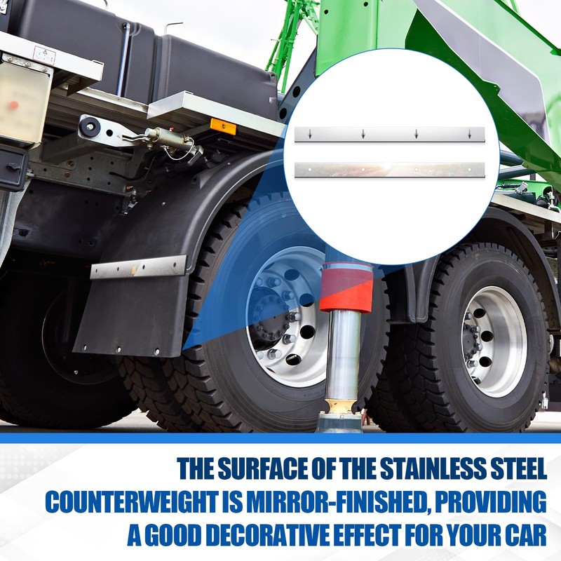 MorningRo 2 Pieces 24 Studded Mud Flap Top Plate, Stainless