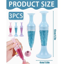 KEMUZ Set of 3 diamond painting accessories, diamond painting pen, refillable vase pen, flower pot, diamond painting accessories pen, diamond painting pen dispenser, diamond art tools and accessories