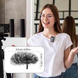 2 Pack Mic Windscreen for DJI MIC 2, Furry Wind Muff Mic Foam Mic Cover Pop Filter for Microphone (Grey)