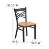 Flash Furniture HERCULES Series Black ''X'' Back Metal Restaurant Chair