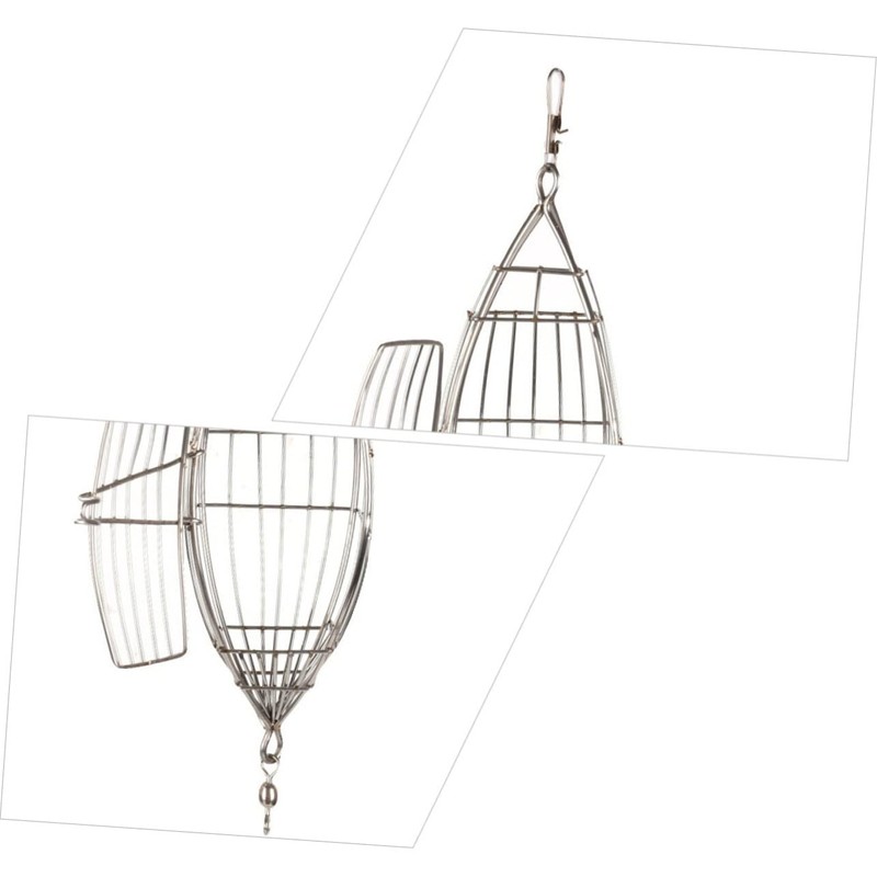 Gatuida Stainless Steel Olive Shape Bait Cage Fishing Trap for