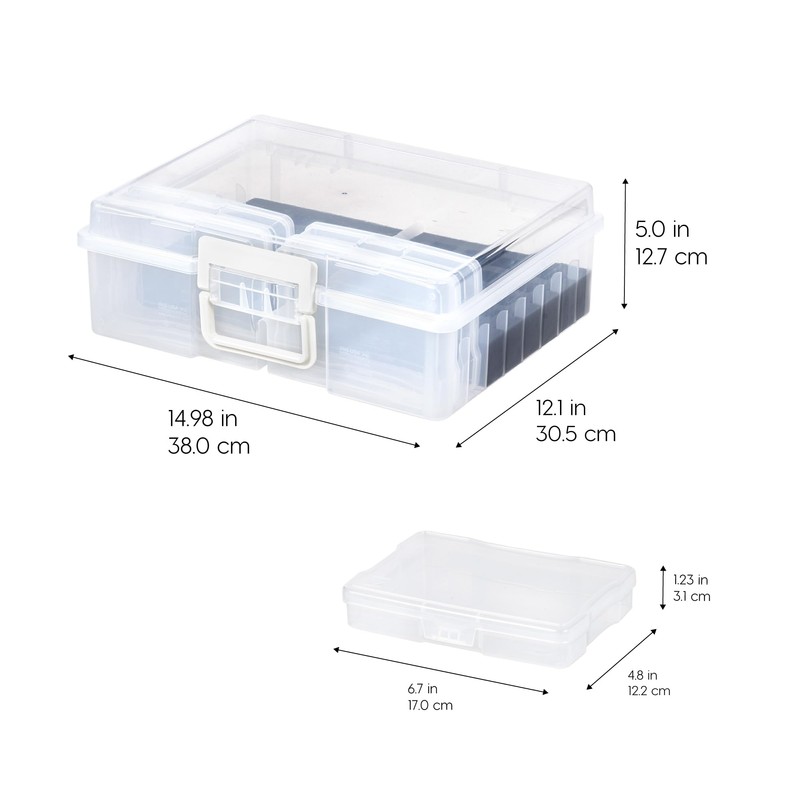 IRIS USA Cosmetic Hobby Box with 4 Inner Case and