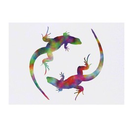 'Colourful Lizards' Temporary Tattoo - Water Resistant, Skin-Safe, Non-Toxic Transfer (TO00057205)
