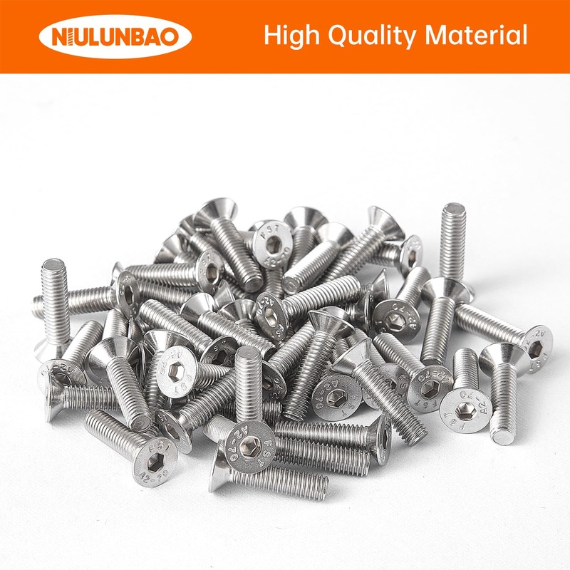 M6-1.0 x 16mm Flat Head Hex Socket Cap Screws Countersunk