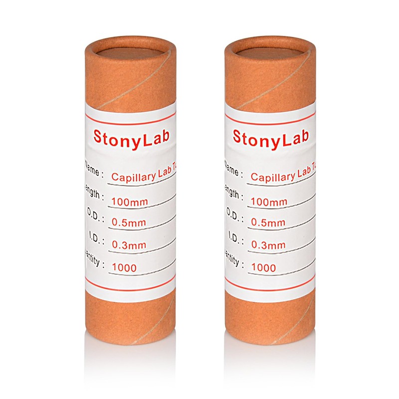 StonyLab Glass Capillary Tubes, 100mm Micro Glass Pipettes Capillary Transfer