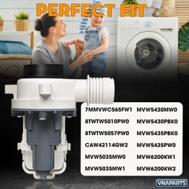 2025 Upgrade WTW5100HC1 WTW5000DW3 WTW5057LW0 WTW5057LW0 W11399437 Washer Drain Pump replace W11259498 for Whirlpool Maytag Kenmore Crosley Drain Pump 2-Year Guarantee