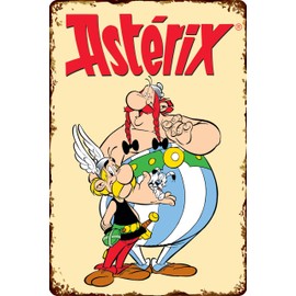 LUCKYLINDE - Retro Tin Sign, Asterix and Obelix, French Cult Comic Series, Decorative Sign, 20 x 30 cm (Asterix and Obelix)