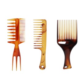 Brrnoo Set of 3 Professional Hairdressing Combs Afro Comb Straight Hair Comb Natural Curly Hair Hairdressing Tool Plastic