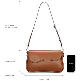 molshine Women's Shoulder Bag PU Leather Shoulder Bag Fashion Messenger Bag Purse Satchel with Adjustable Strap, brown