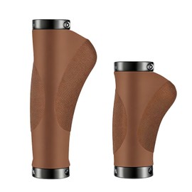 Greyoe Ergonomic Bicycle Grips - Handlebar Grips Bicycle Grips, Shock Absorbing and Non-Slip Aluminium Double Lock for 22 mm MTB Mountain Bike, Electric Bicycle, BMX, Folding Bike etc. (Grey B)