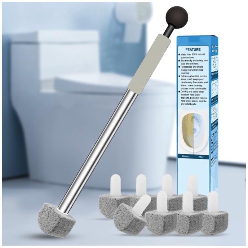 Pumice Stone Toilet Bowl Cleaner,16.7Inch Toilet Pumice Stone with Handle