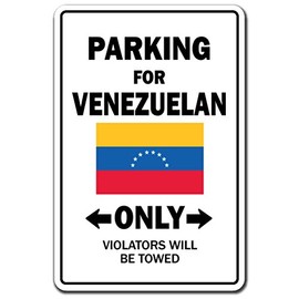 Parking for Venezuelan ONLY Decal Venezuela Flag National Pride Love | Indoor/Outdoor | 9" Tall
