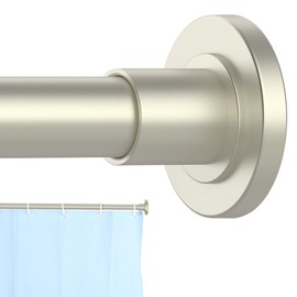 CorkLatta Shower Curtain Rod 31 to 80 Inch,1 Inch Diameter Adjustable Brushed Nickel Spring Tension Stainless Steel Telescoping Rod,Easy Install,No Rust