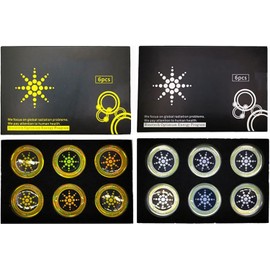 Round Anti Radiation Protection Sticker EMF Fusion Anti Radiation Protection Sticker Negative ions EMF Blocker Protector for Mobile Phones, and All Electronics devices (Gold+Sliver)