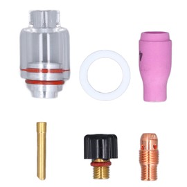 6Pcs TIG Welding Accessory Set 4# Ceramic Nozzle 2.4mm Electrode Glass Cup for WP 9 20