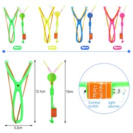 Sprinlot LED Light Toy Party Items, Pack of 20 Light Toys Slingshot, LED Light Night Helicopter, Slingshot Party Bag Children's Birthday Party Bag
