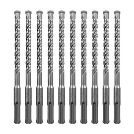 SALI 10PCS SDS Plus Rotary Hammer Drill Bit Concrete Drill Bit Kit Double Thread Tungsten Carbide Tip Suitable for Concrete, Brick, Cement Walls, Stone, 8mm x 160mm Hammer Drill Bits for Concrete