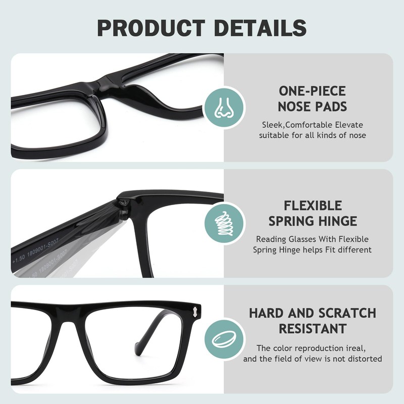 AQWANO 3 Pack Reading Glasses Men Computer Blue Light Blocking,