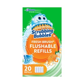Scrubbing Bubbles Flushable Toilet Bowl Wand Cleaner Refills, Fresh Brush Cleaner Toilet Refill Pads, Removes Limescale & Odors, Citrus Scent, 20 Count (Pack of 1)