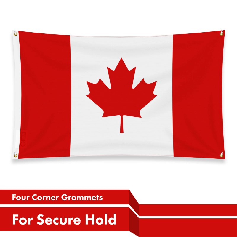 G128 2 Pack: Canada Canadian Flag 3x5 Ft Printed 150D