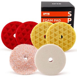 SPTA - Juego de almohadillas para orejas de pulido de 6 pulgadas, 150 mm, para reparación de cuerpo, hecho para placa de respaldo de 6 pulgadas, 6 almohadillas para orejas de pulido con esponja, juego