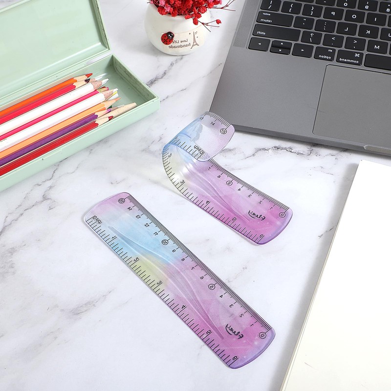Mabor 2 Pcs Flexible Ruler, Small Ruler 6 inch/15cm-Draw Lines