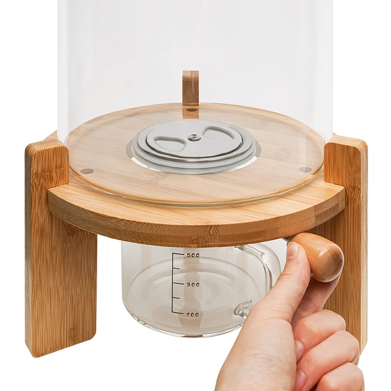 HAPPCUCOE Grain Dispenser Multigrain Storage Jar Clear Glass Rice Flour