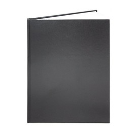 BookFactory Black Blank Notebook/Blank Book/Unruled Notebook - 96 Pages Blank Format 8'' x 10'' Black Cover Section Sewn Hardbound (Made in USA)