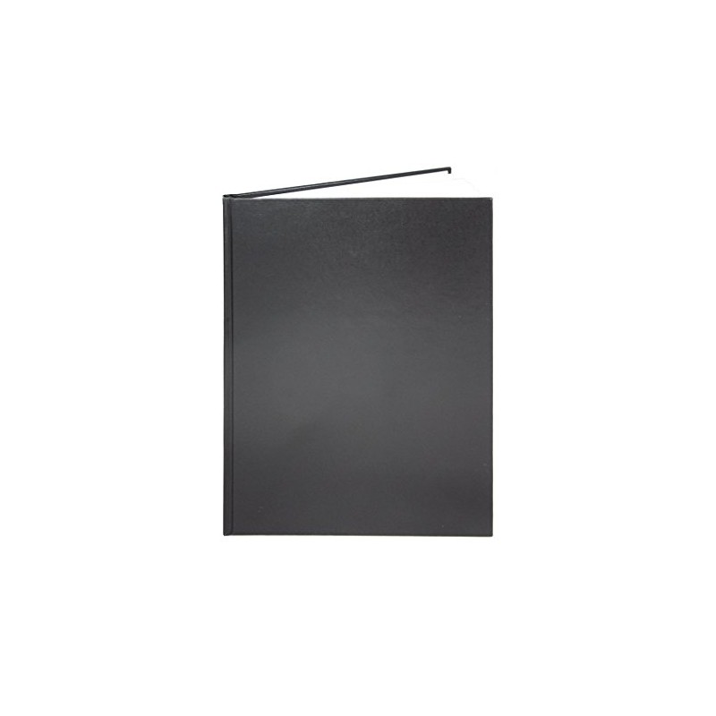 BookFactory Black Blank Notebook/Blank Book/Unruled Notebook - 96 Pages Blank