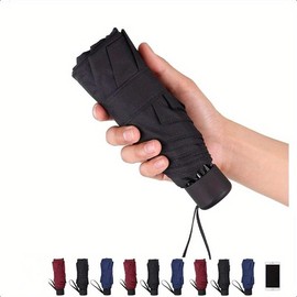 Bone Umbrella - Compact Solid Color, Ultra Light Design, UV Protection, Mini Pocket, Compact Size, Compact for Travel and Camping uv protection - Colour:  Purple