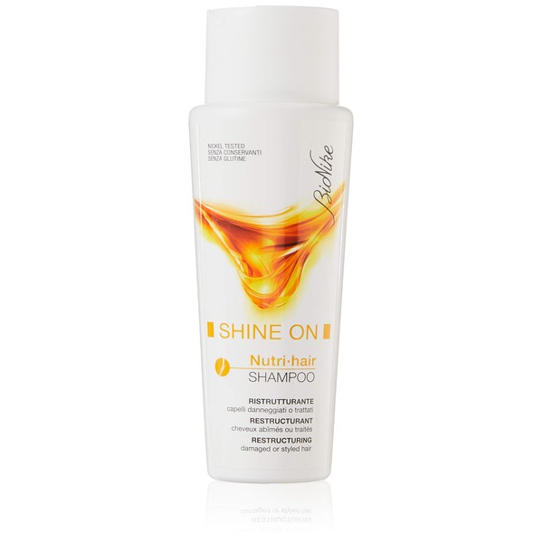 Bionike Shine On Nutrient Shampoo for Damaged and Damaged Hair, Volume and Brightening Effect, Extends Colour Life, Provides Shine 200 ml