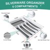 61Pcs Silverware Set with Organizer, Silver Stainless Steel Flatware Set