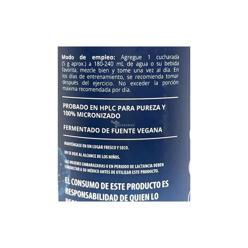 Glutamina Sin Sabor 325 G Gluten Free Micronizada Vegan Mrm