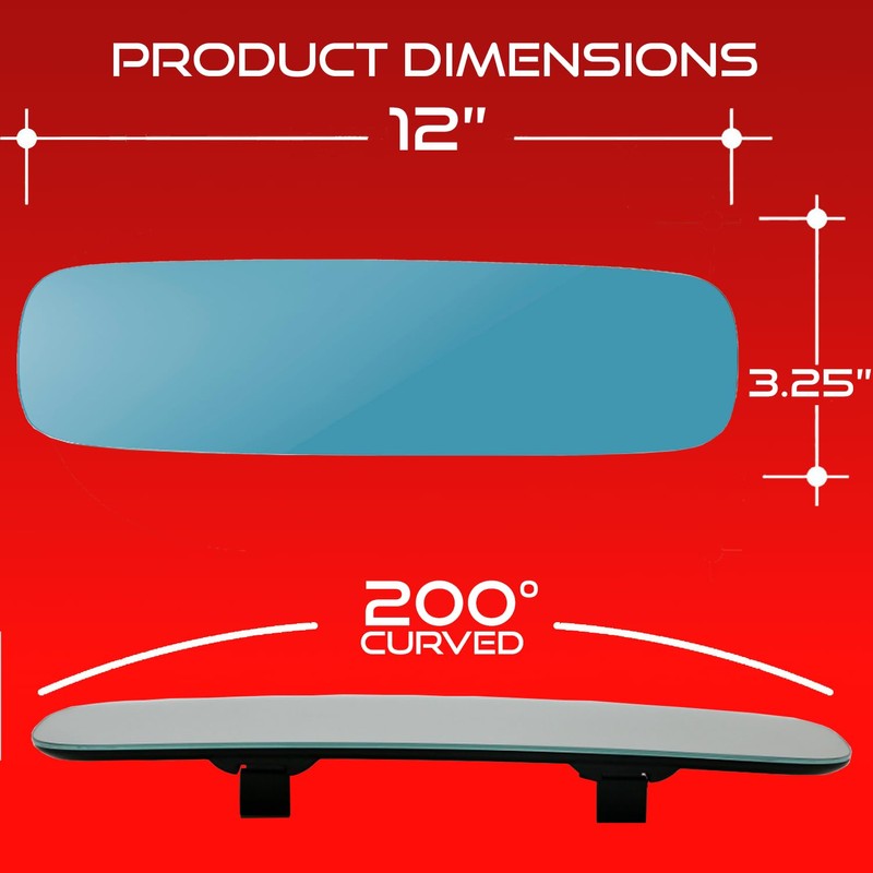 Universal Car Rear View Mirror - Truly Frameless Clip-On Wide