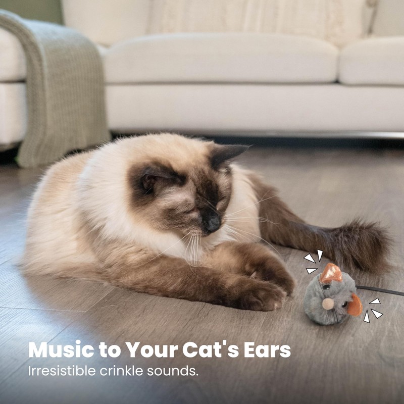 Catstages Squeak Squeak Mouse Cat Toy with Touch-Activated Sound &